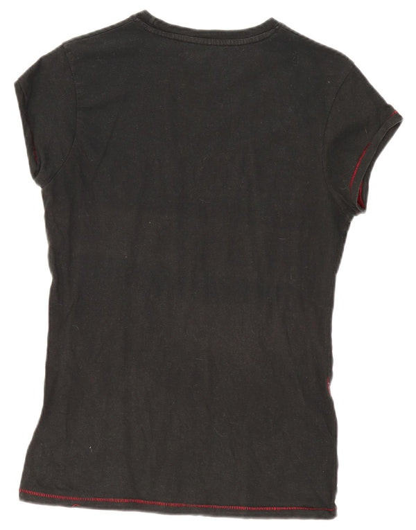 T-shirt grafica da donna Hard Rock Cafe UK 14 grande cotone nero