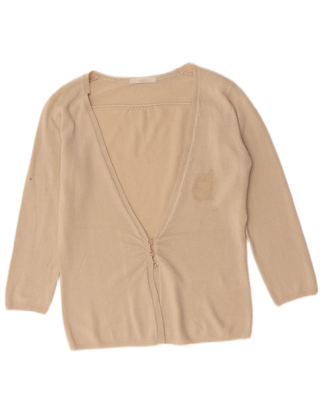 Maglione cardigan da donna Marks & Spencer UK 10 piccolo acrilico beige