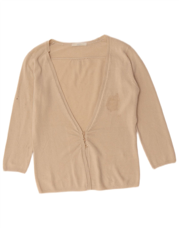 Maglione cardigan da donna Marks & Spencer UK 10 piccolo acrilico beige
