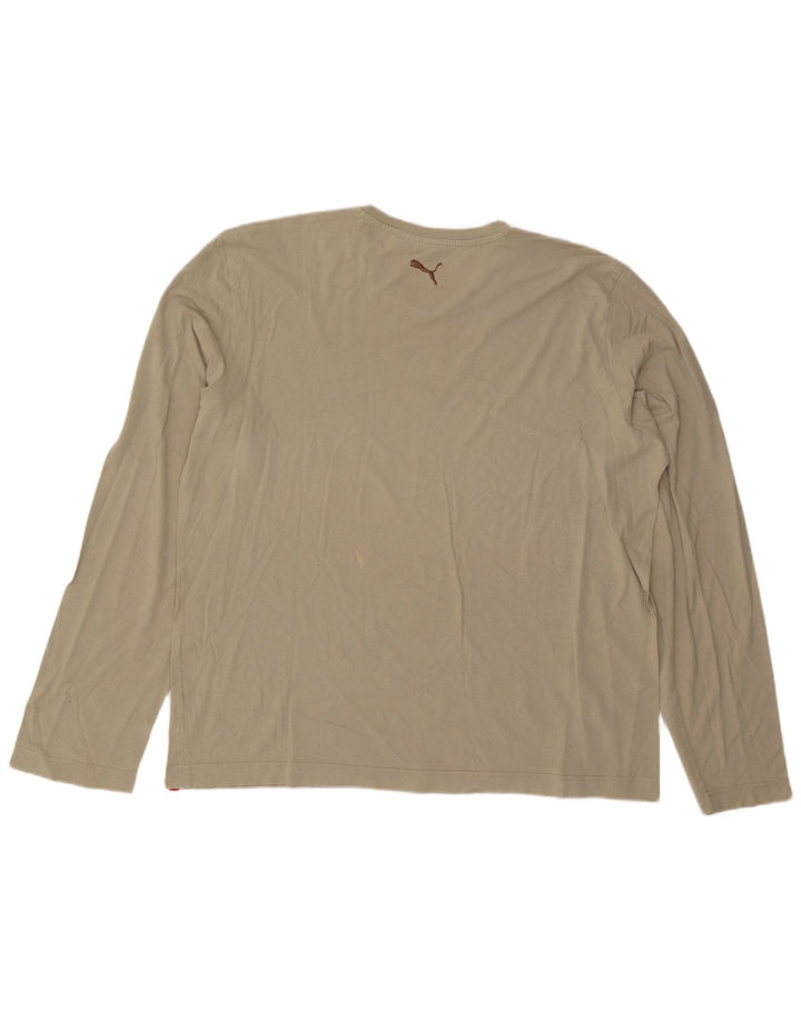 Puma Maglietta grafica da uomo a maniche lunghe 2XL Cotone beige
