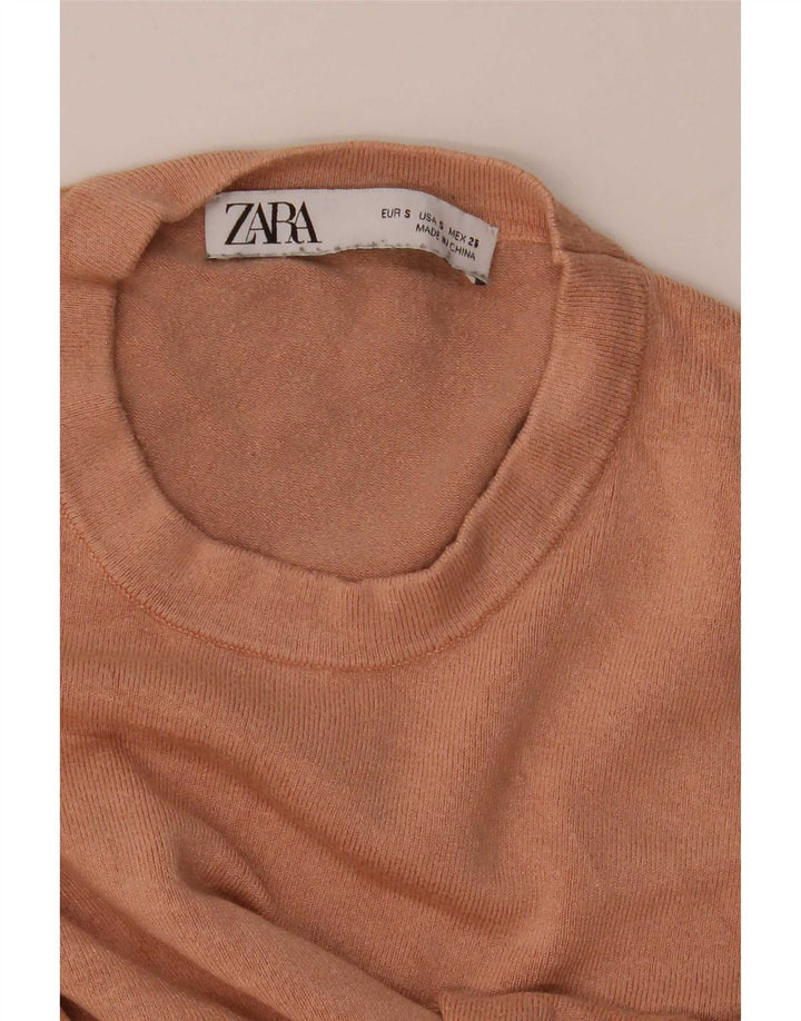 Maglione maglione girocollo da donna Zara UK 8 piccolo marrone