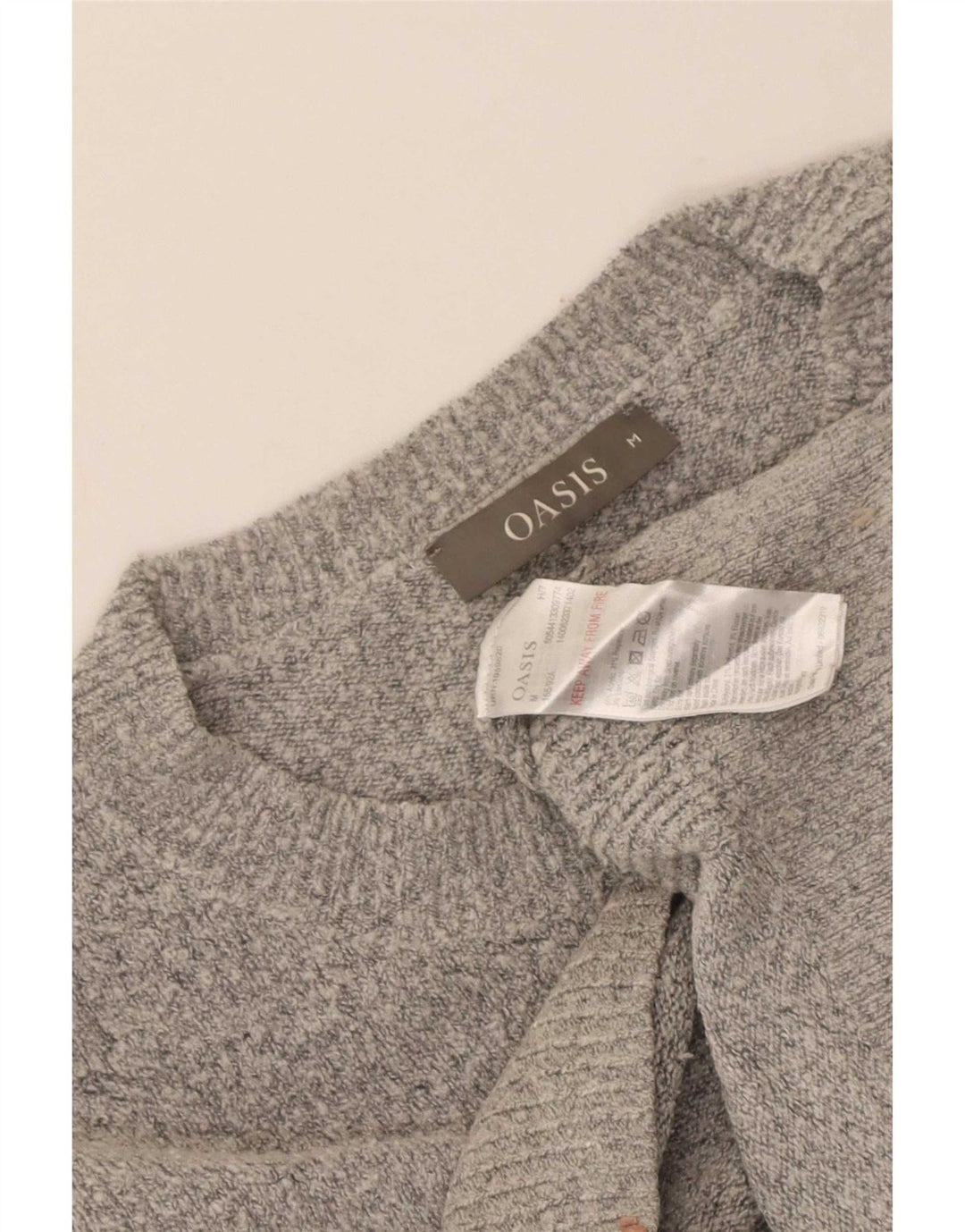 Maglione maglione con scollo a barca da donna Oasis UK 12 Acrilico grigio medio