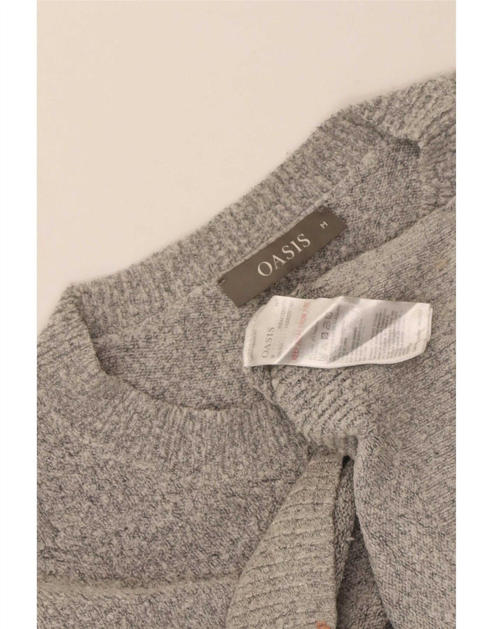Maglione maglione con scollo a barca da donna Oasis UK 12 Acrilico grigio medio