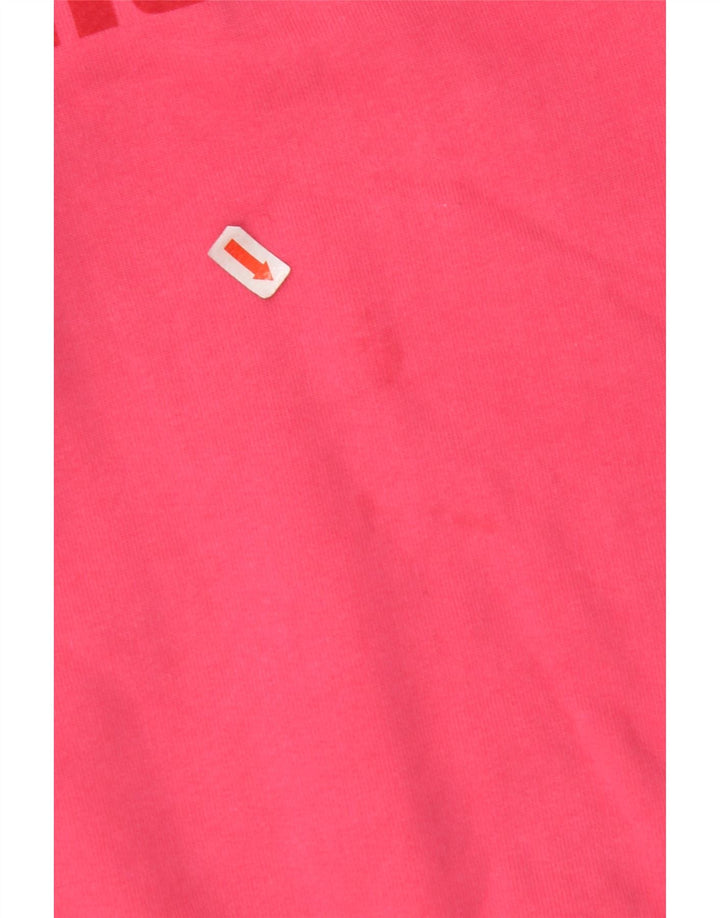 AMERICANINO Felpa con grafica da donna Maglione UK 16 Large Rosa Cotone