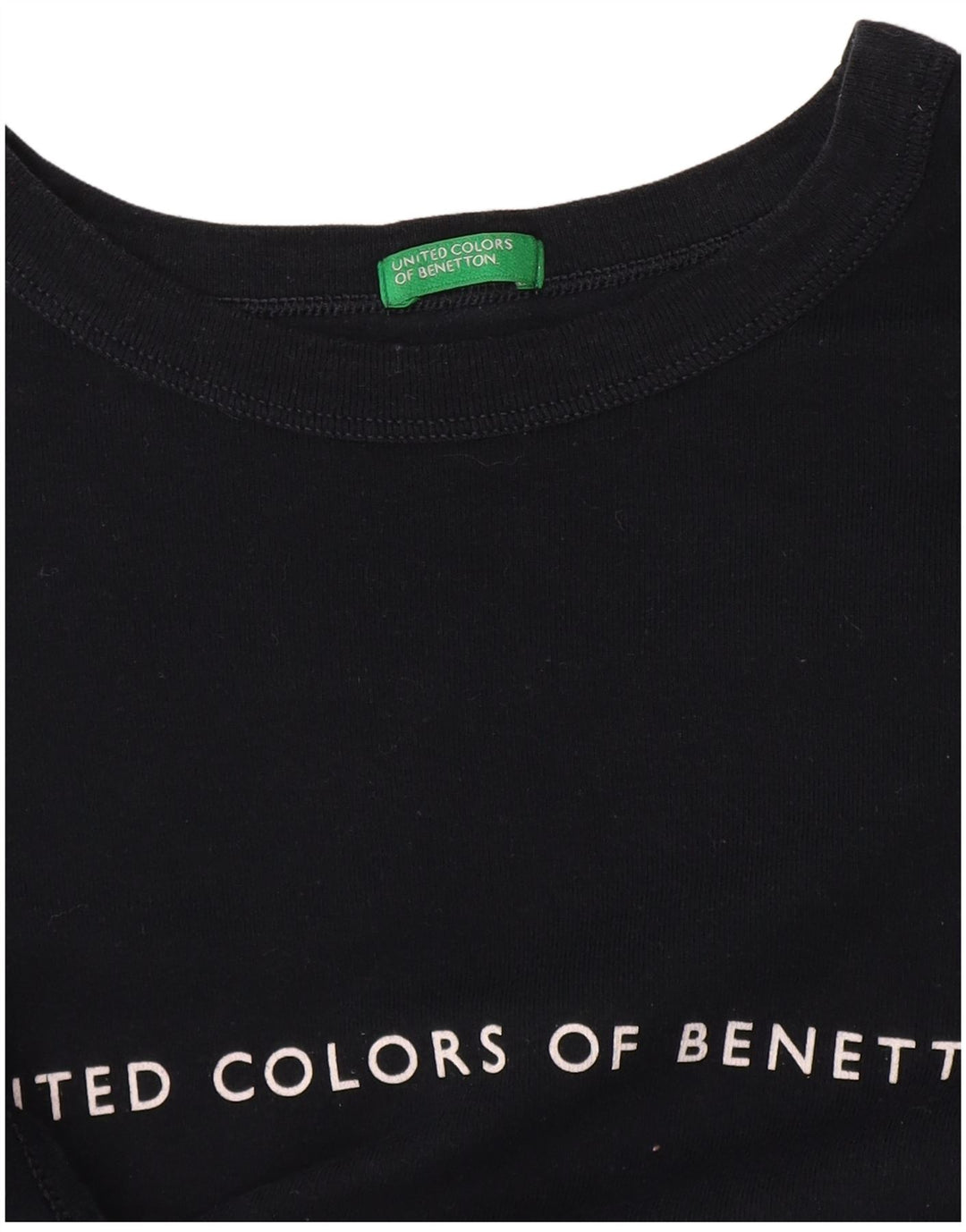 T-shirt grafica da donna Benetton Top UK 14 medio blu navy