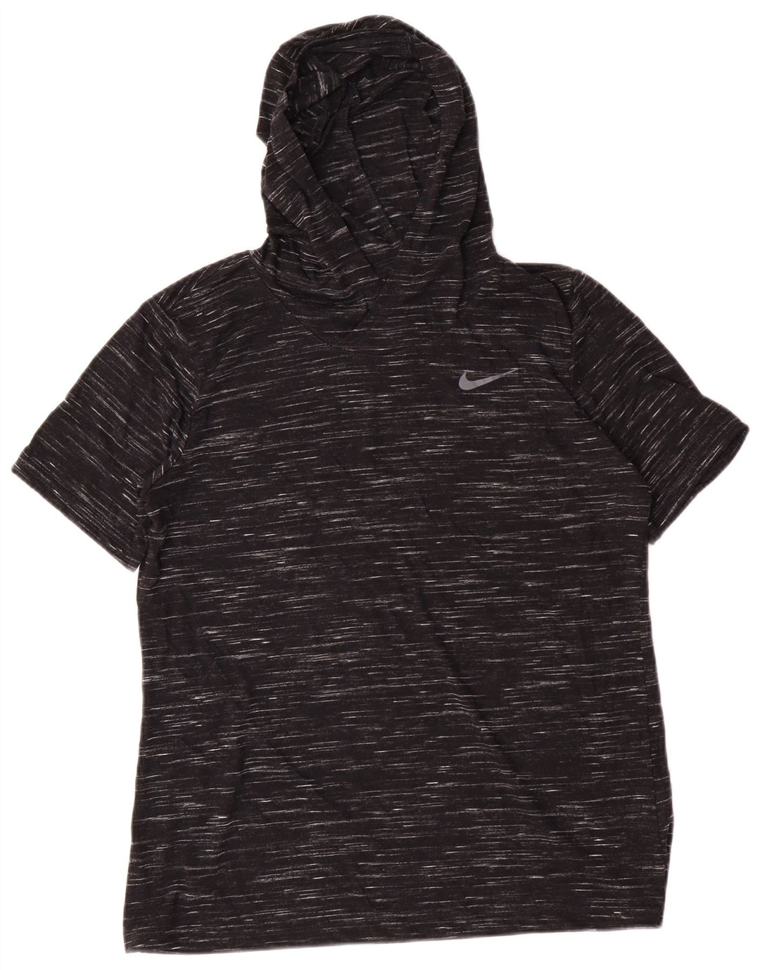 T-shirt con cappuccio da donna Nike Top UK 14 poliestere medio nero screziato