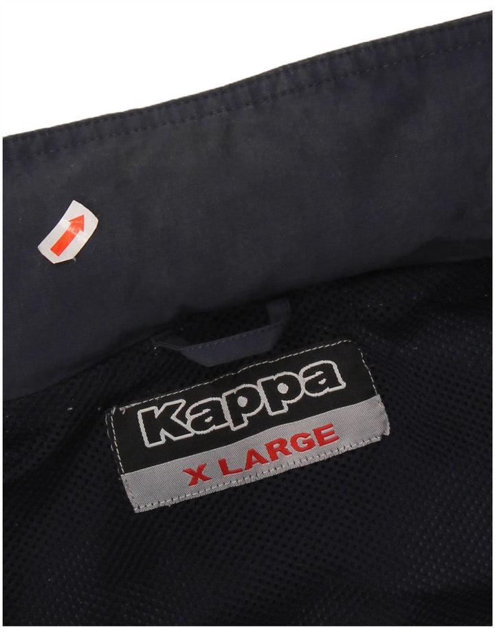 Giacca antipioggia da uomo con cappuccio KAPPA UK 42 XL blu navy in poliammide