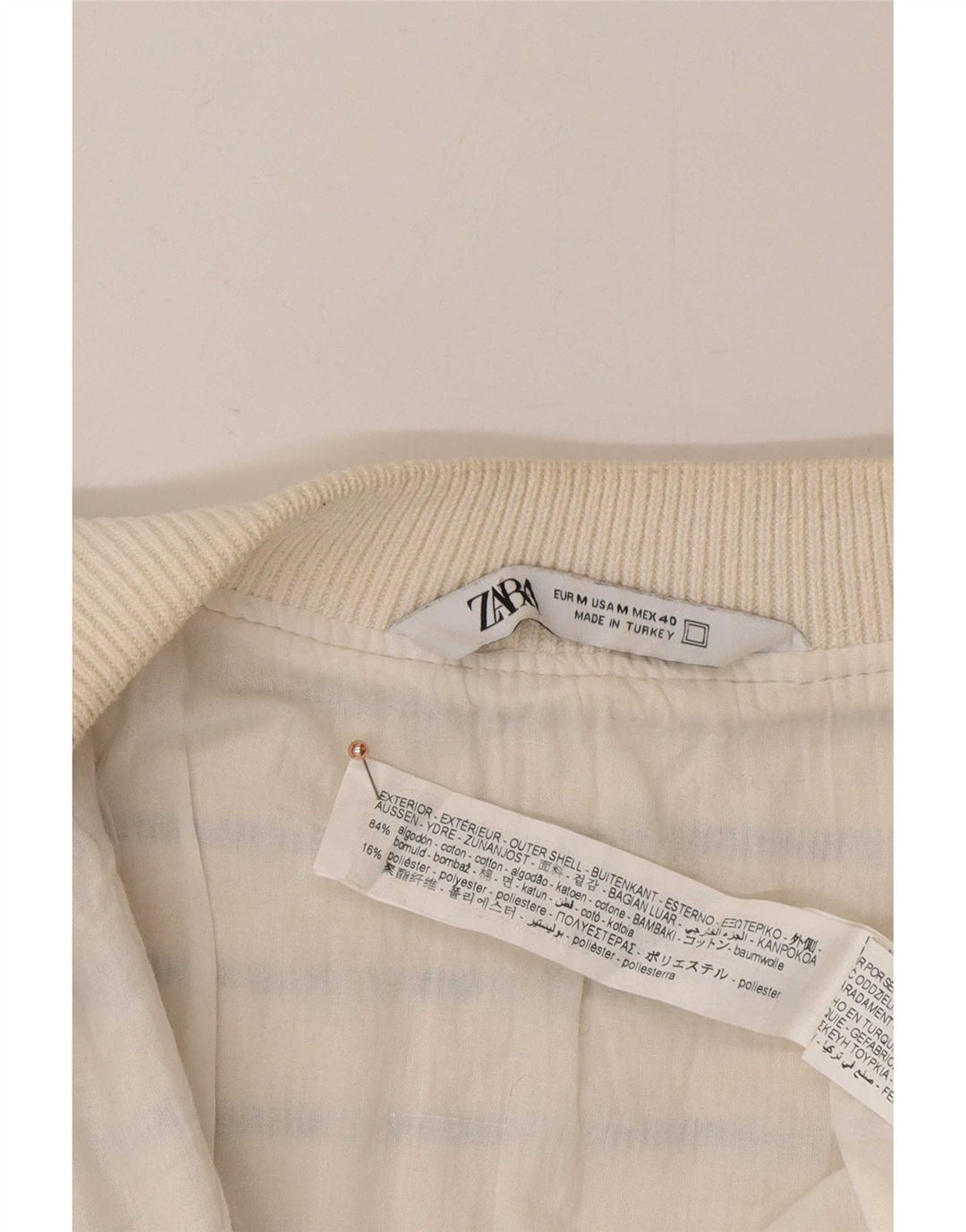 Maglione cardigan da uomo Zara in cotone a righe bianche medie