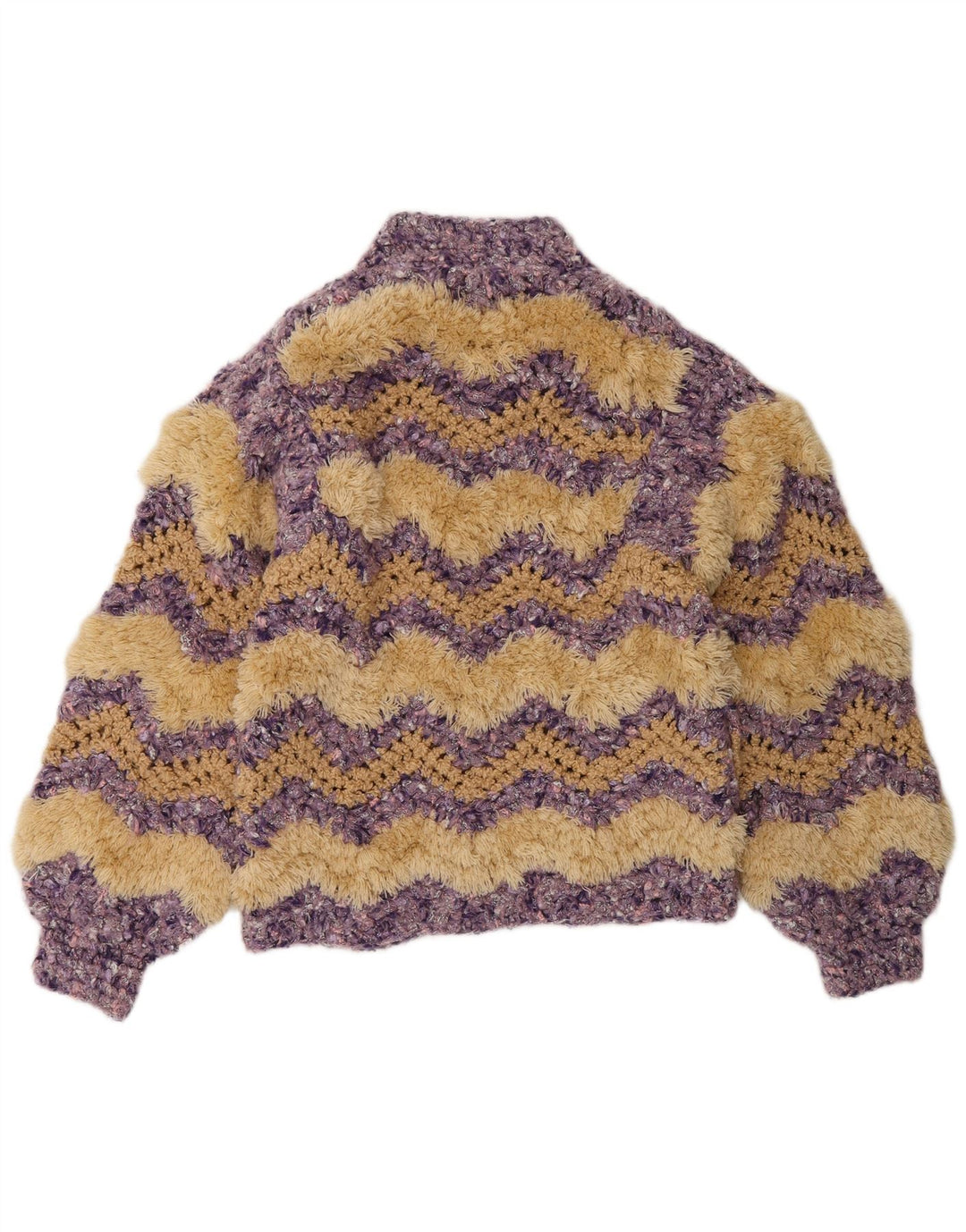 Maglione cardigan con zip intera da donna C&A UK 14 Chevron medio multicolore