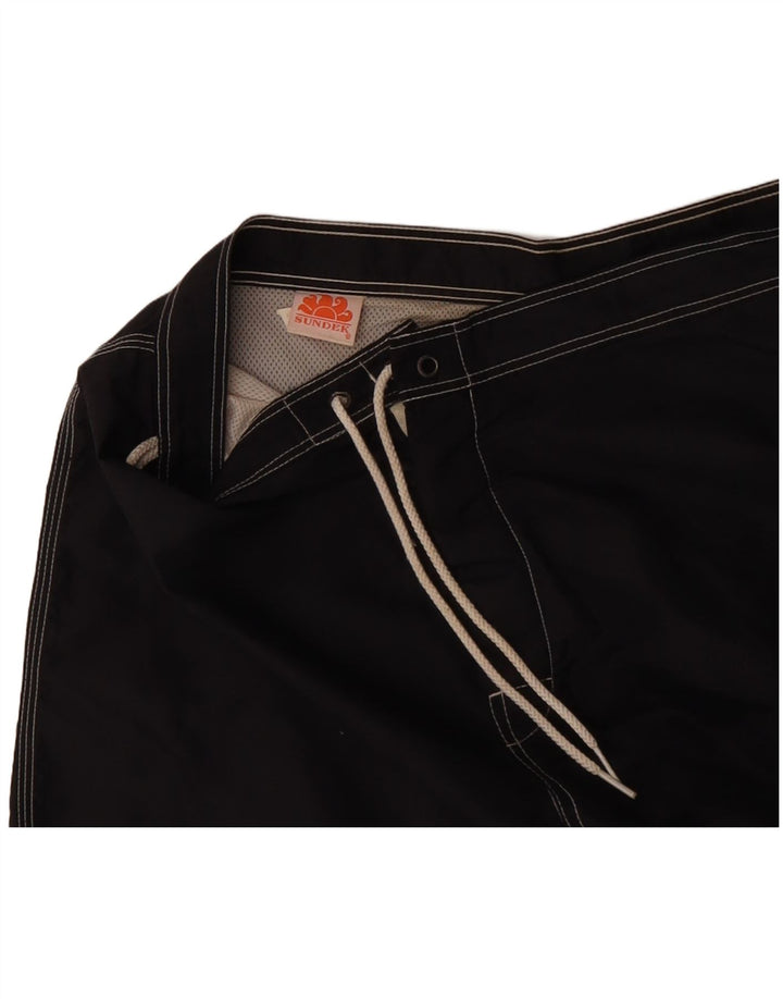 Pantaloncini da bagno da uomo Sundek, nylon a righe nere grandi