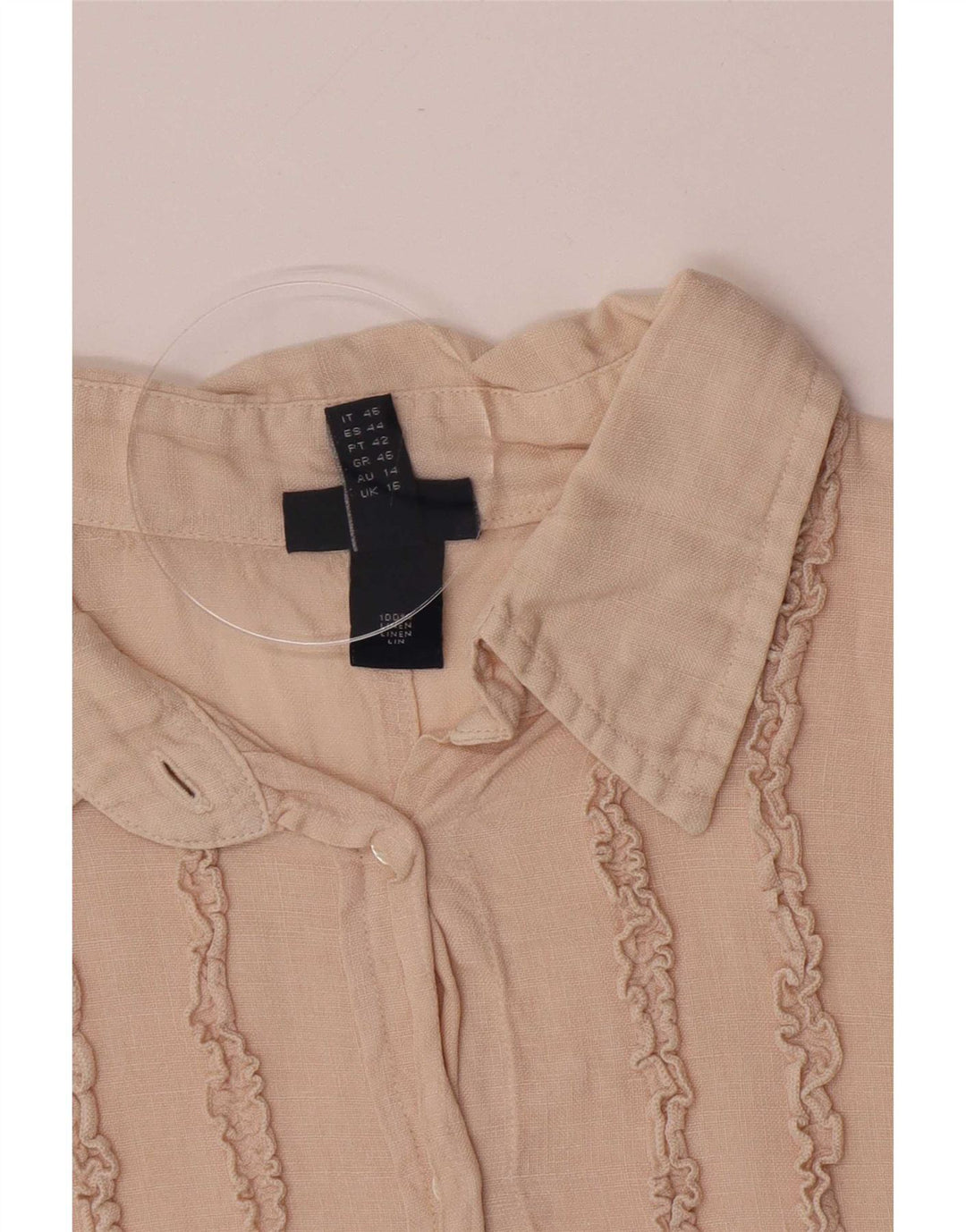 Gant Camicia da donna con volant sul davanti UK 16 Grande lino beige