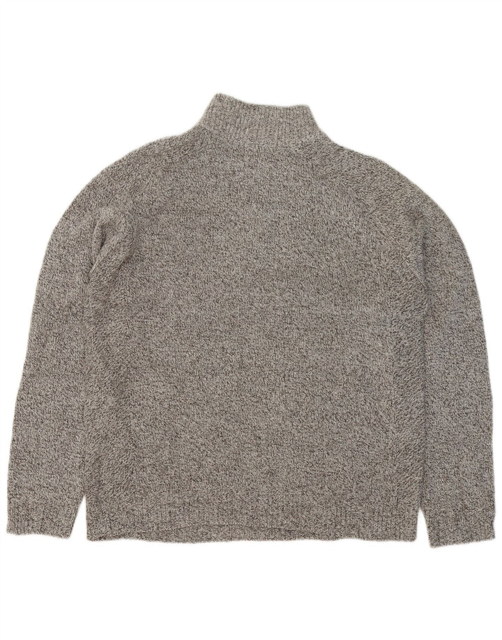 Maglione da uomo Marks & Spencer con zip e collo grigio medio screziato