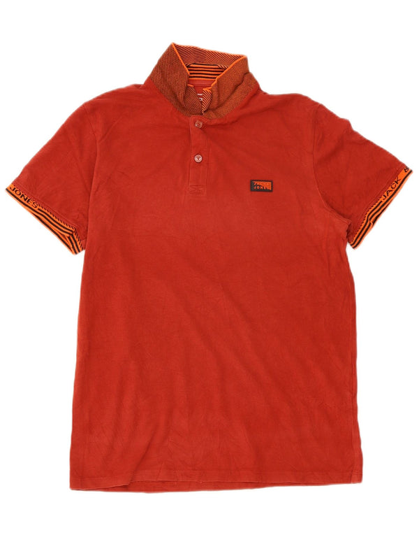 JACK & JONES Polo da uomo grande rossa in cotone