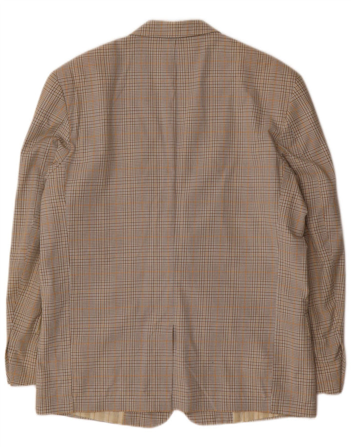 Giacca blazer da uomo a 2 bottoni Stefanel IT 48 cotone a quadri beige medio