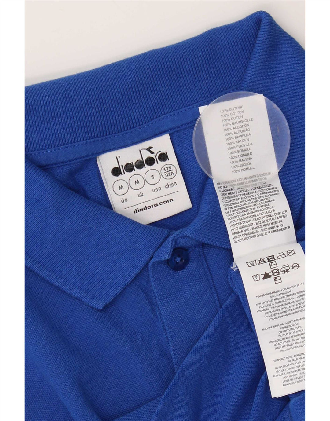 Polo Uomo Diadora Blu Medio in Cotone