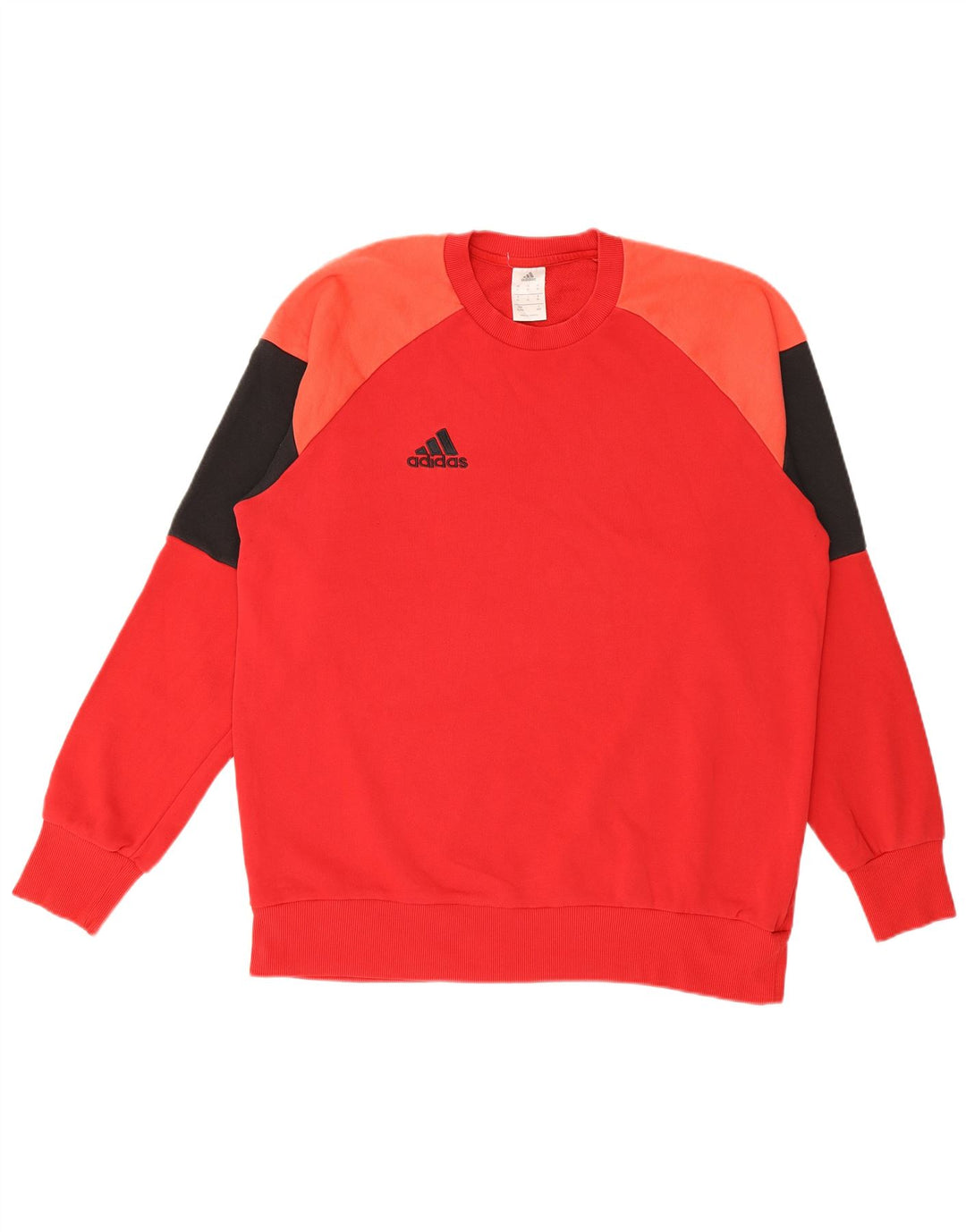 Felpa da uomo ADIDAS maglione XL rosso in cotone color block