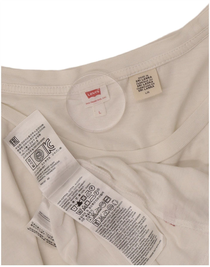 T-shirt da donna Levi's Top UK 16 grande cotone bianco