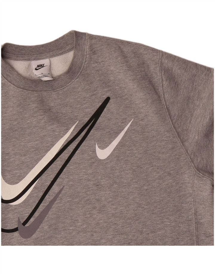 Felpa grafica da uomo Nike Felpa in cotone grigio medio