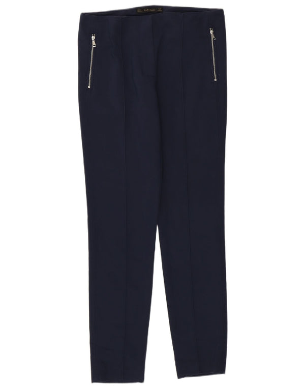Pantaloni skinny da donna Zara piccoli W26 L28 cotone blu navy