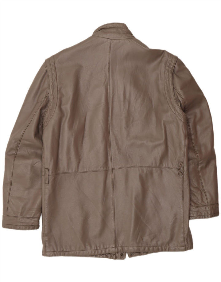 Giacca in pelle vintage da uomo UK 40 grande marrone