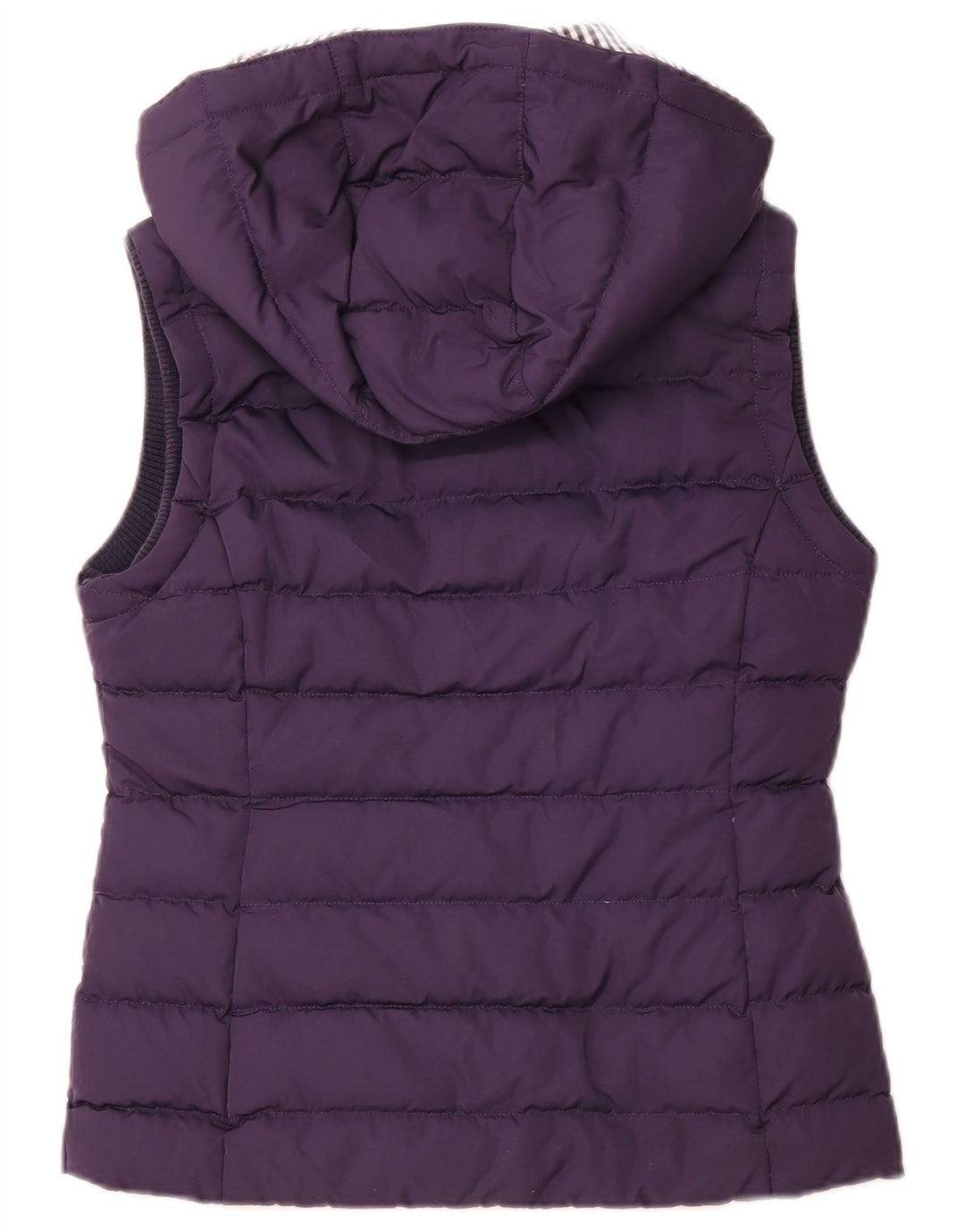 JACK WILLS Gilet imbottito con cappuccio da donna UK 10 piccolo poliestere blu navy