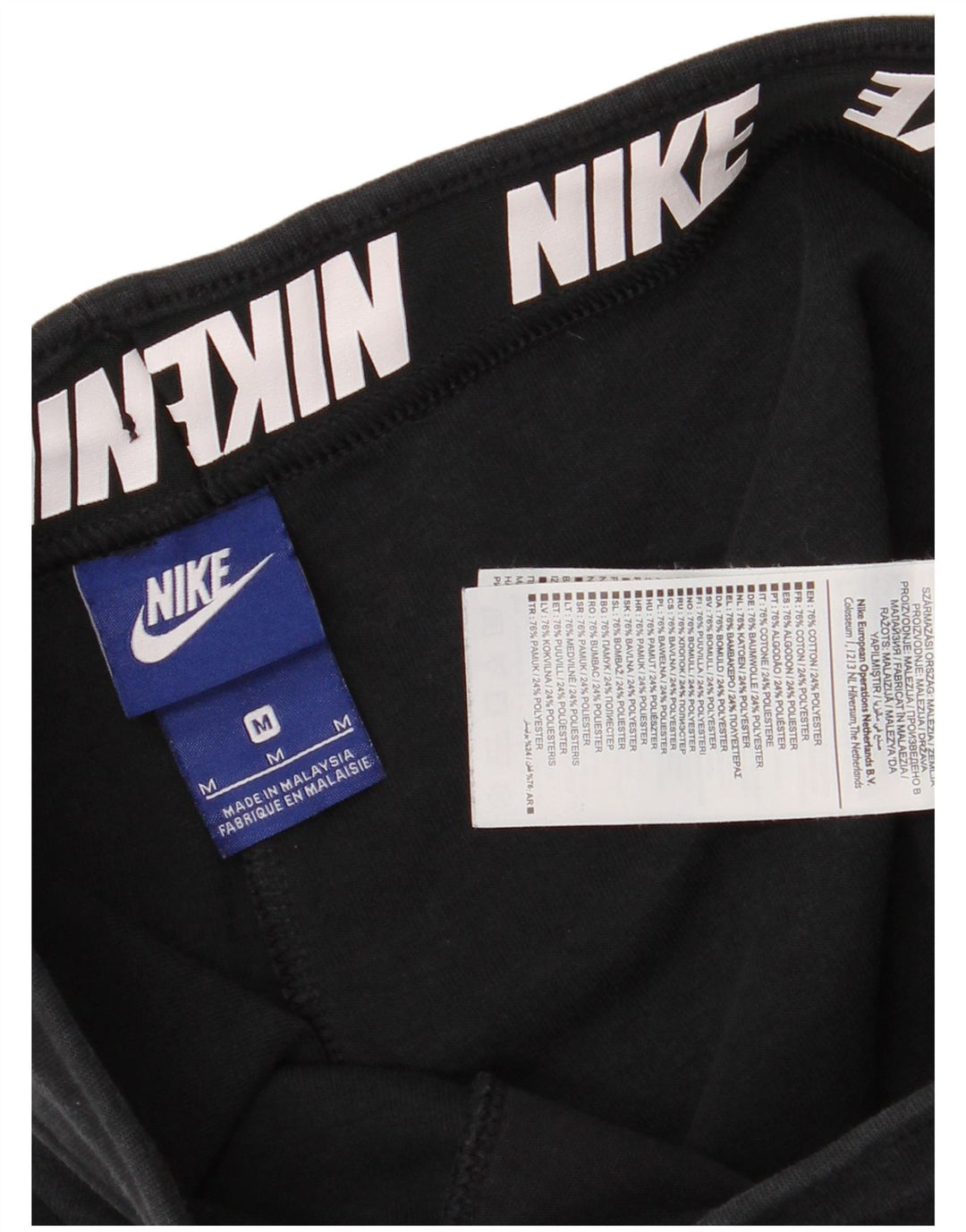 Pantaloni della tuta Nike Capri da donna UK 14 cotone medio nero