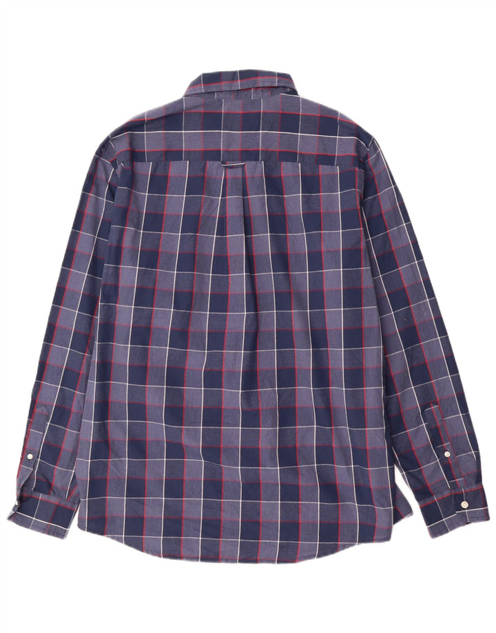 Chaps Camicia da uomo Easy Care, grande, in cotone a quadri blu navy