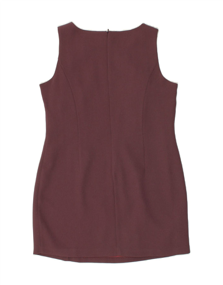 CLASSICS Womens Sleeveless Sheath Dress UK 16 Large Maroon Acetate Vintage Classics and Second-Hand Classics from Messina Hembry 