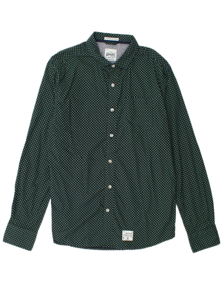 Camicia grafica da uomo SUPERDRY 2XL Blu navy maculato