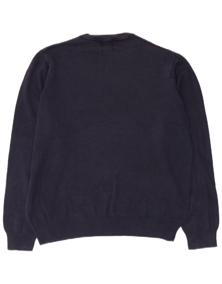 Maglione maglione girocollo da uomo Marks & Spencer cotone medio blu navy