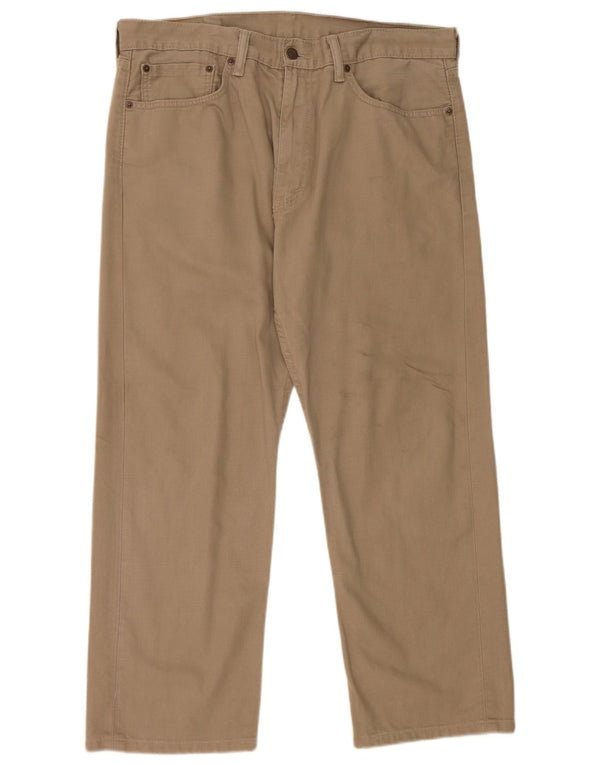 Levi's Uomo 505 Pantaloni casual dritti vestibilità regolare W36 L26 Cotone kaki