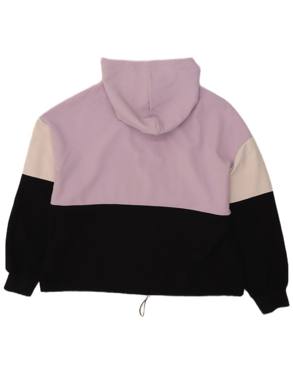 Maglione con cappuccio e zip da donna Zara UK 18 XL Poliestere color block viola