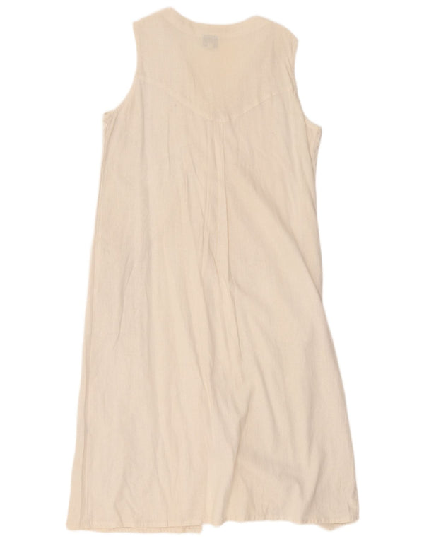 Abito a trapezio senza maniche da donna Marila UK 14 Lino bianco medio