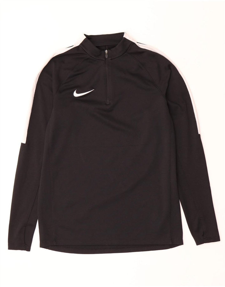 NIKE Top da tuta pullover con zip e collo Dri Fit da uomo, colore nero medio