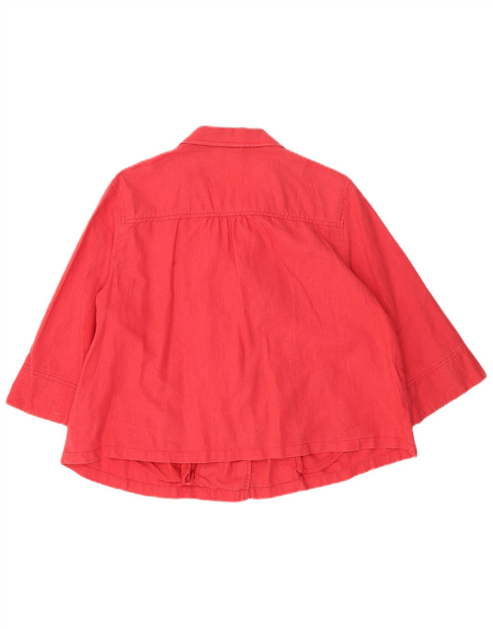 Giacca blazer da donna Marks & Spencer con maniche a 3/4 e 1 bottone UK 18 XL Lino rosso