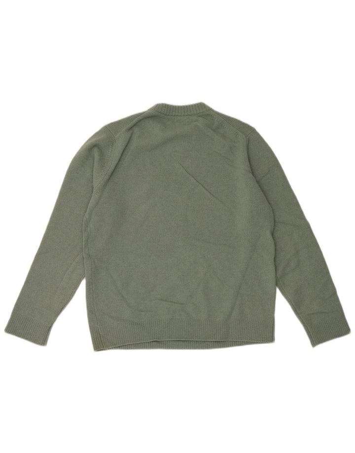 Maglione da uomo girocollo Massimo Dutti in lana verde grande