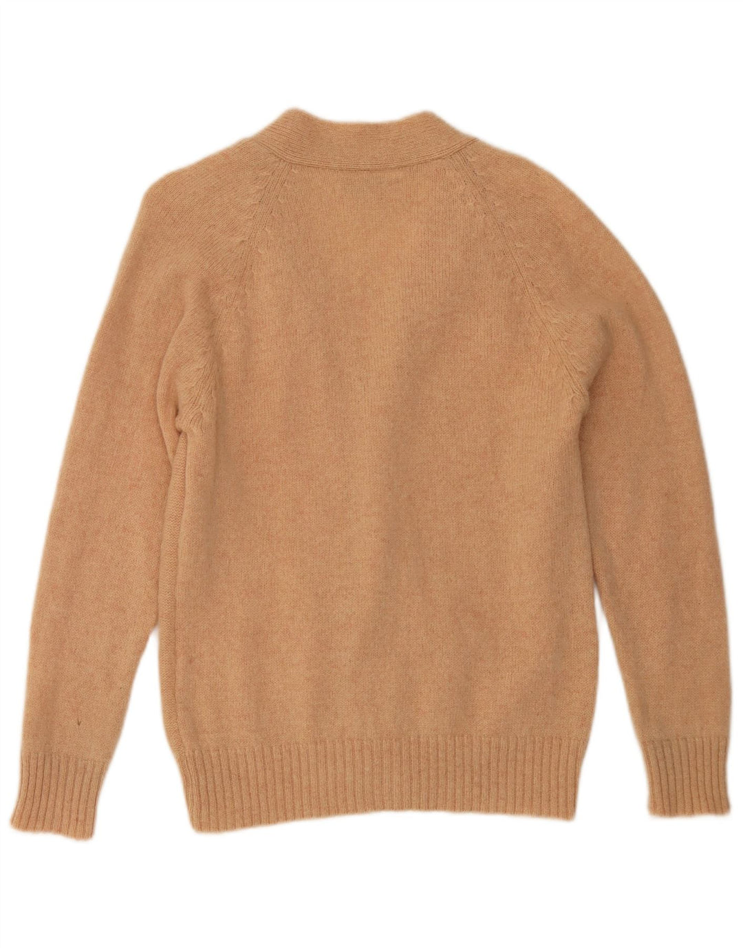 Maglione cardigan da uomo vintage grande Chevron beige