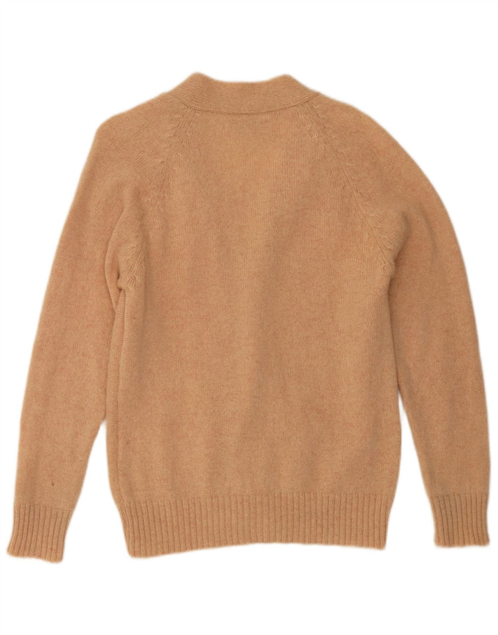 Maglione cardigan da uomo vintage grande Chevron beige