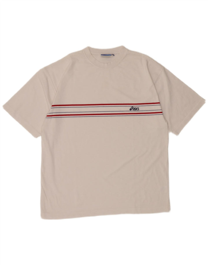 T-shirt ASICS da uomo Top in poliestere a righe bianche grandi