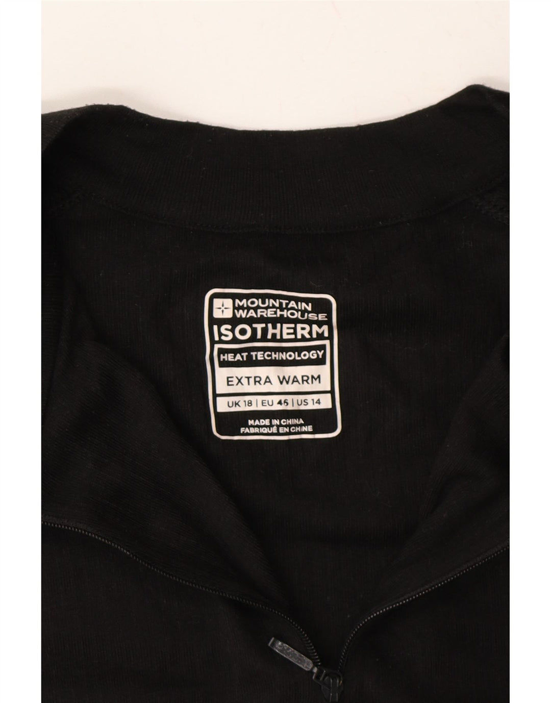 MOUNTAIN WAREHOUSE Womens Zip Neck Top Long Sleeve UK 18 XL Black Vintage Mountain Warehouse and Second-Hand Mountain Warehouse from Messina Hembry 