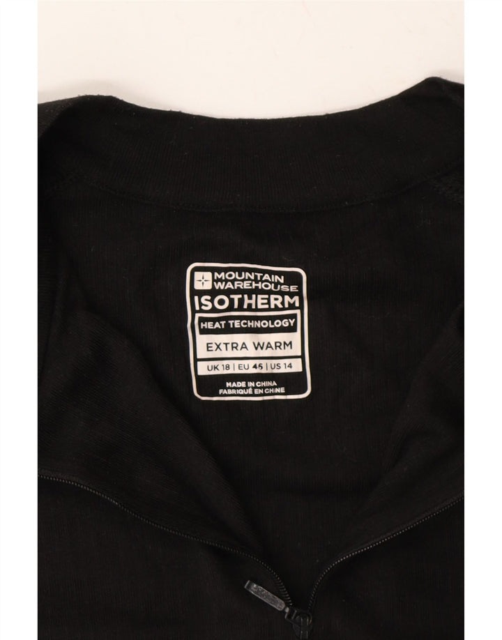 MOUNTAIN WAREHOUSE Womens Zip Neck Top Long Sleeve UK 18 XL Black Vintage Mountain Warehouse and Second-Hand Mountain Warehouse from Messina Hembry 