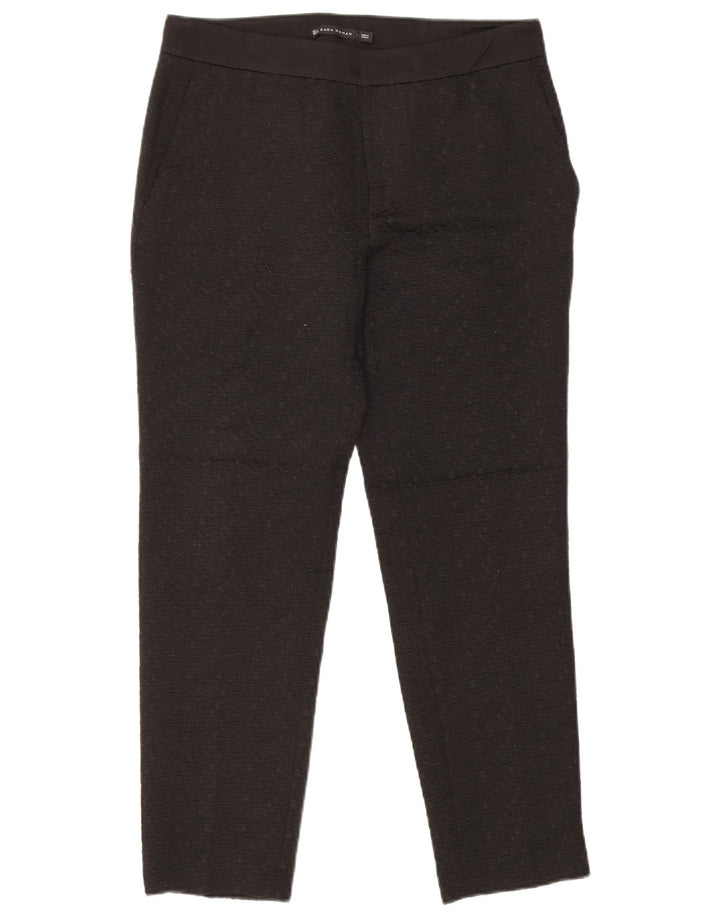 Pantaloni chino slim da donna Zara medi W28 L27 poliestere geometrico nero