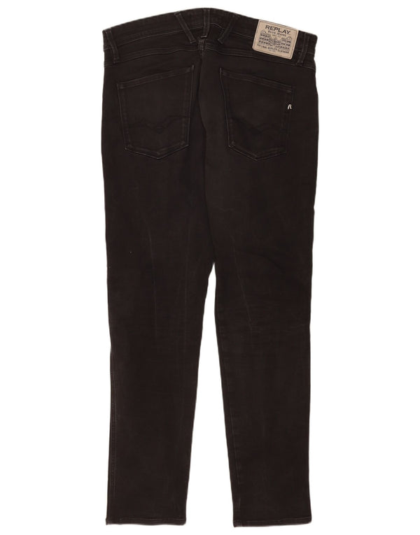 Replay Jeans Anbass Slim da Uomo W34 L32 Cotone Nero