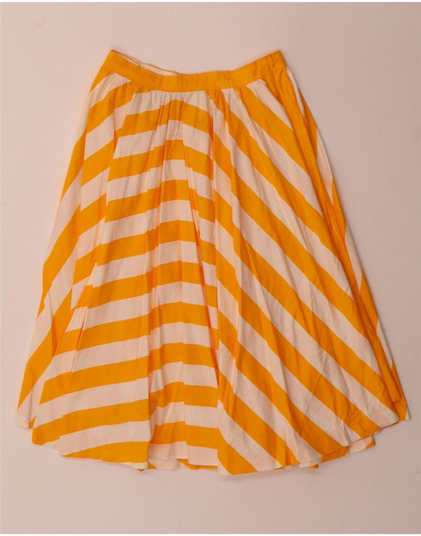 Gonna svasata da donna vintage W24 piccola a righe gialle