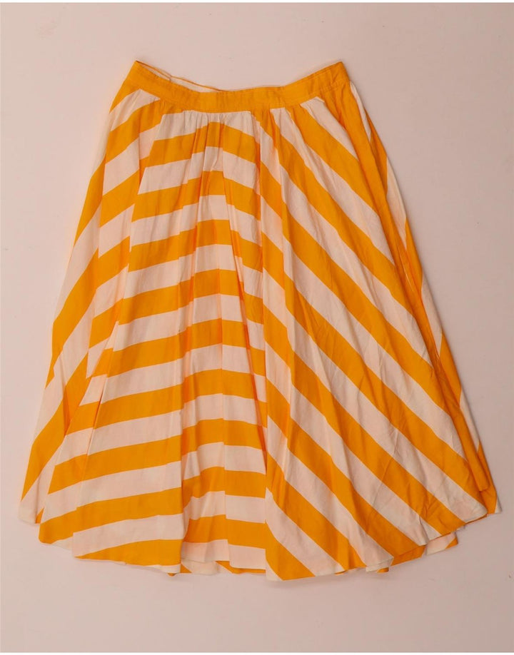 Gonna svasata da donna vintage W24 piccola a righe gialle
