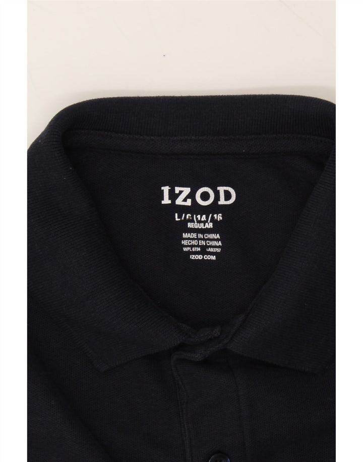 IZOD Boys Regular Polo Shirt 14-15 Years Large  Navy Blue Vintage Izod and Second-Hand Izod from Messina Hembry 