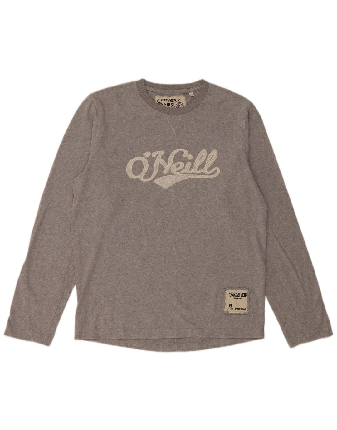 Top grafico da uomo O'Neill a maniche lunghe XL in cotone grigio