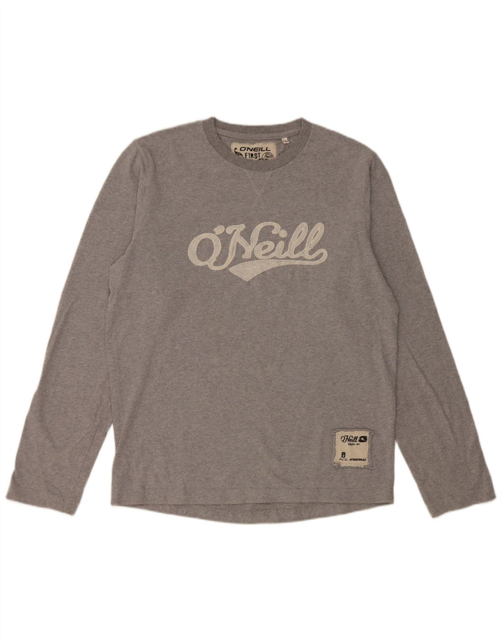 Top grafico da uomo O'Neill a maniche lunghe XL in cotone grigio