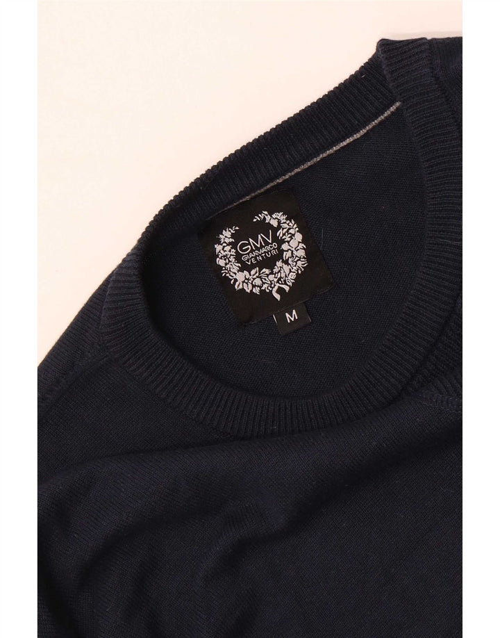 Maglione maglione girocollo da uomo Gianmarco Venturi blu navy medio