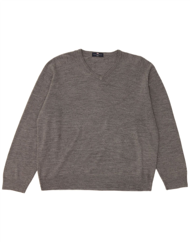 Maglione da uomo con scollo a V Marks & Spencer XL grigio acrilico